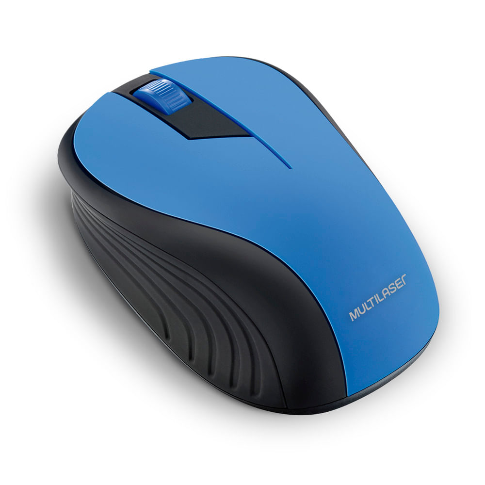 Mouse Multilaser Sem Fio 2.4Ghz Preto E Azul Usb - Mo215 Azul