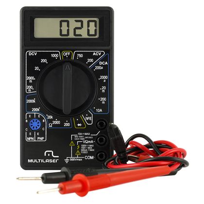 5. Multimetro Digital Corrente Ac/Dc Tensão 200m 1000v - Multilaser