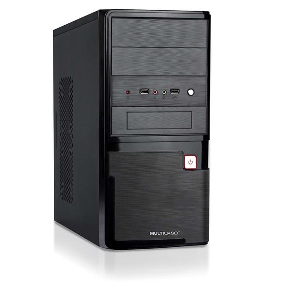 Gabinete Multilaser 2 Baias Com Fonte200w Preto Escovado Ga145 Preto