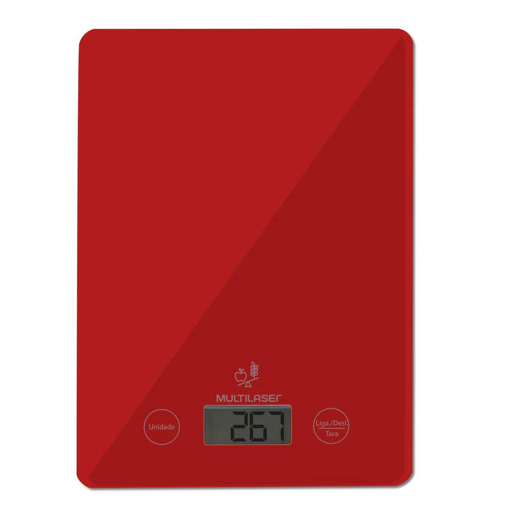 Balança De Cozinha 5Kg Multilaser Vermelha - Ce118 Vermelho