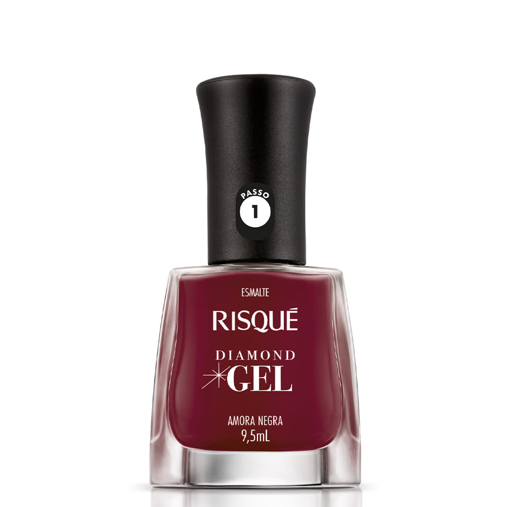 Esmalte Risqué Diamond Gel Amora Negra Cremoso 9,5ml