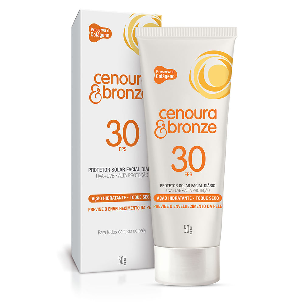 Protetor Solar Facial Cenoura E Bronze Fps30 50G