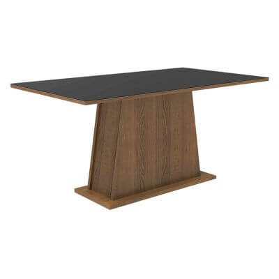 Mesa Madesa Retangular Tampo De Madeira 5364 Rustic/Preto Marrom