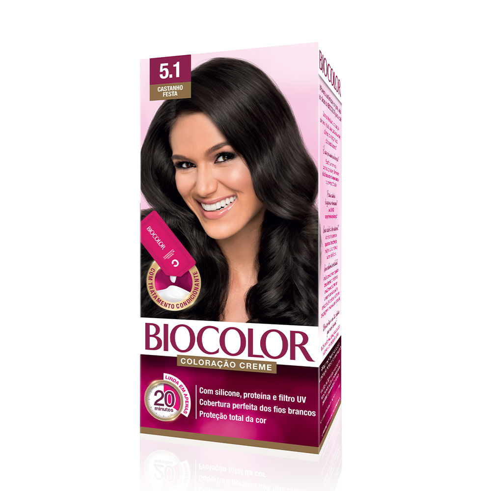 Tinta De Cabelo Creme Biocolor Mini Kit Castanho Festa 5.1