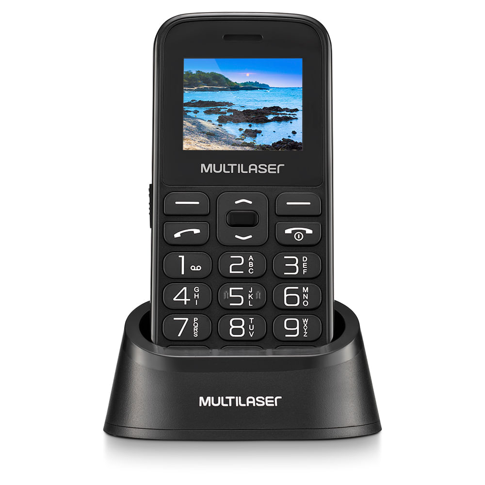 Celular Vita Com Base Tela 1.8 Pol. Dual Chip 2G Usb Bluetooth Preto - P9121 Preto