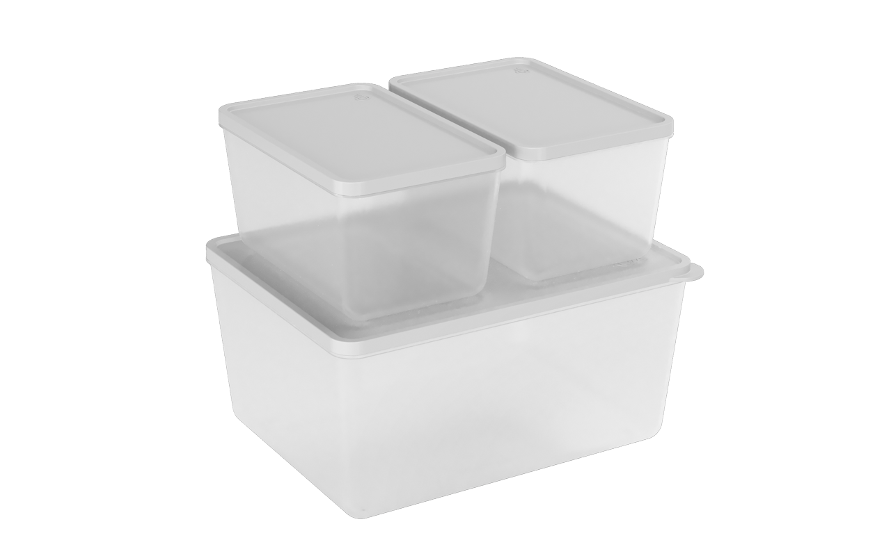 Conjunto De 3 Potes Natural Basic Coza 20,3 X 15,8 X 9,8 Cm Natural Coza