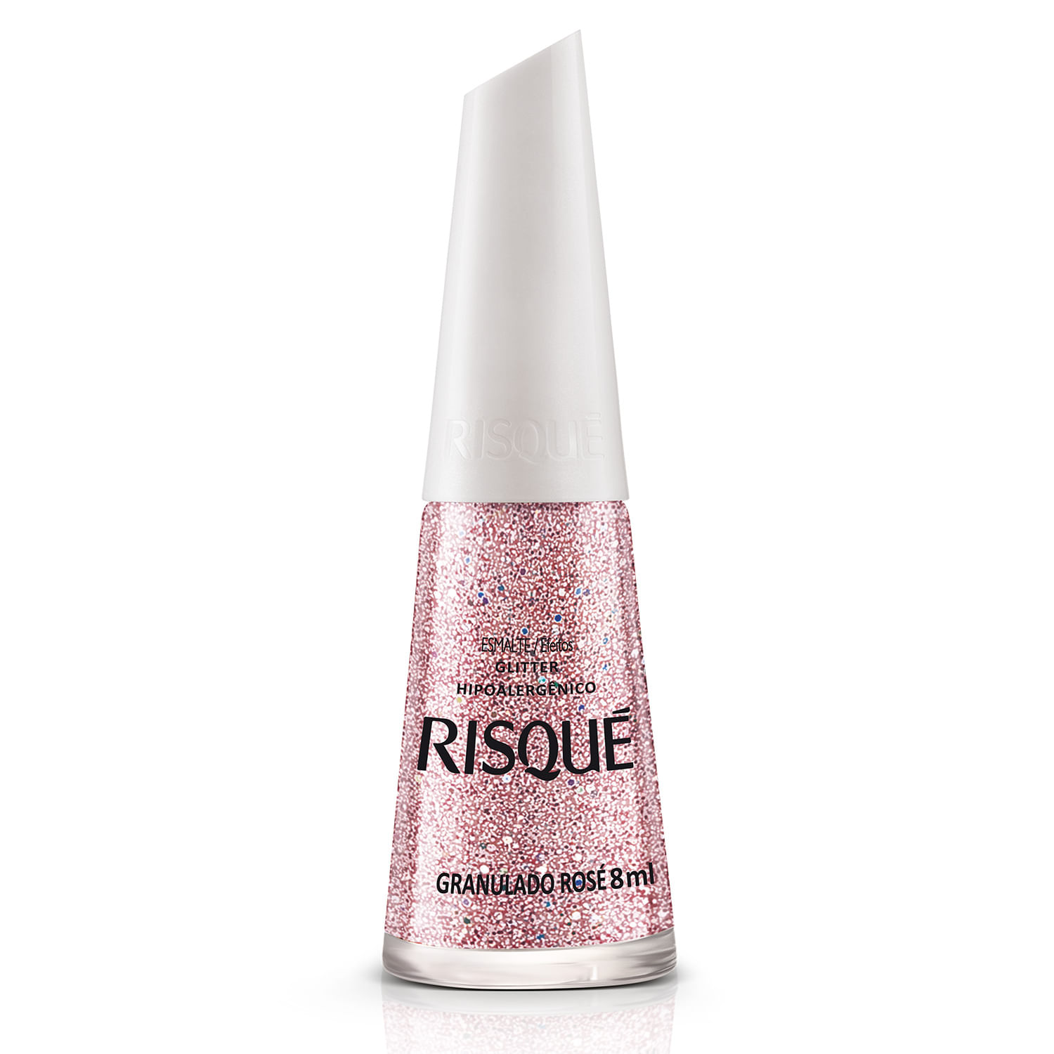 Esmalte Risqué Efeitos Glitter Granulado Rosé 8ml