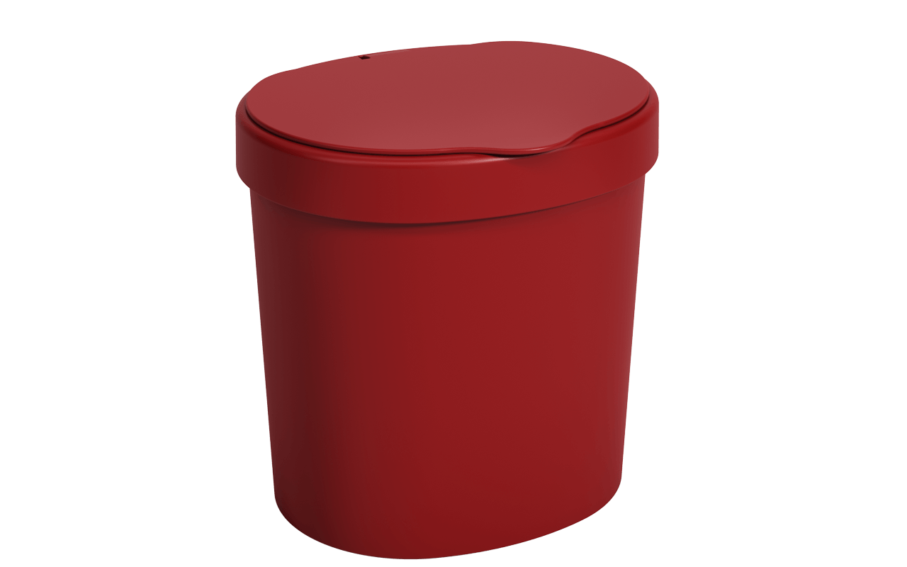 Lixeira Com Tampa 17,5 X 15 X 18,2 Cm 2,5 L - Vermelho Bold Coza Vermelho