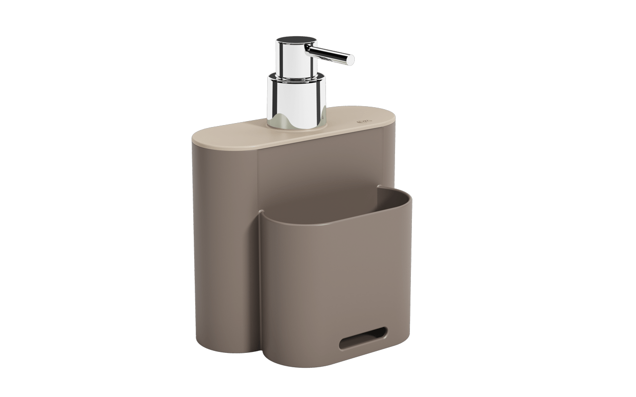 Dispenser Flat 9 X 13 X 16,5 Cm 500 Ml - Warm Gray E Light Gray Coza Coza