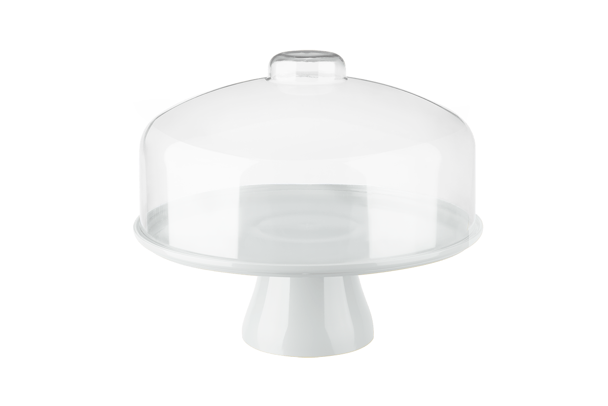 Boleira Grande Cake Com Cúpula 32 X 32 X 26,7 Cm - Branco Coza Branco