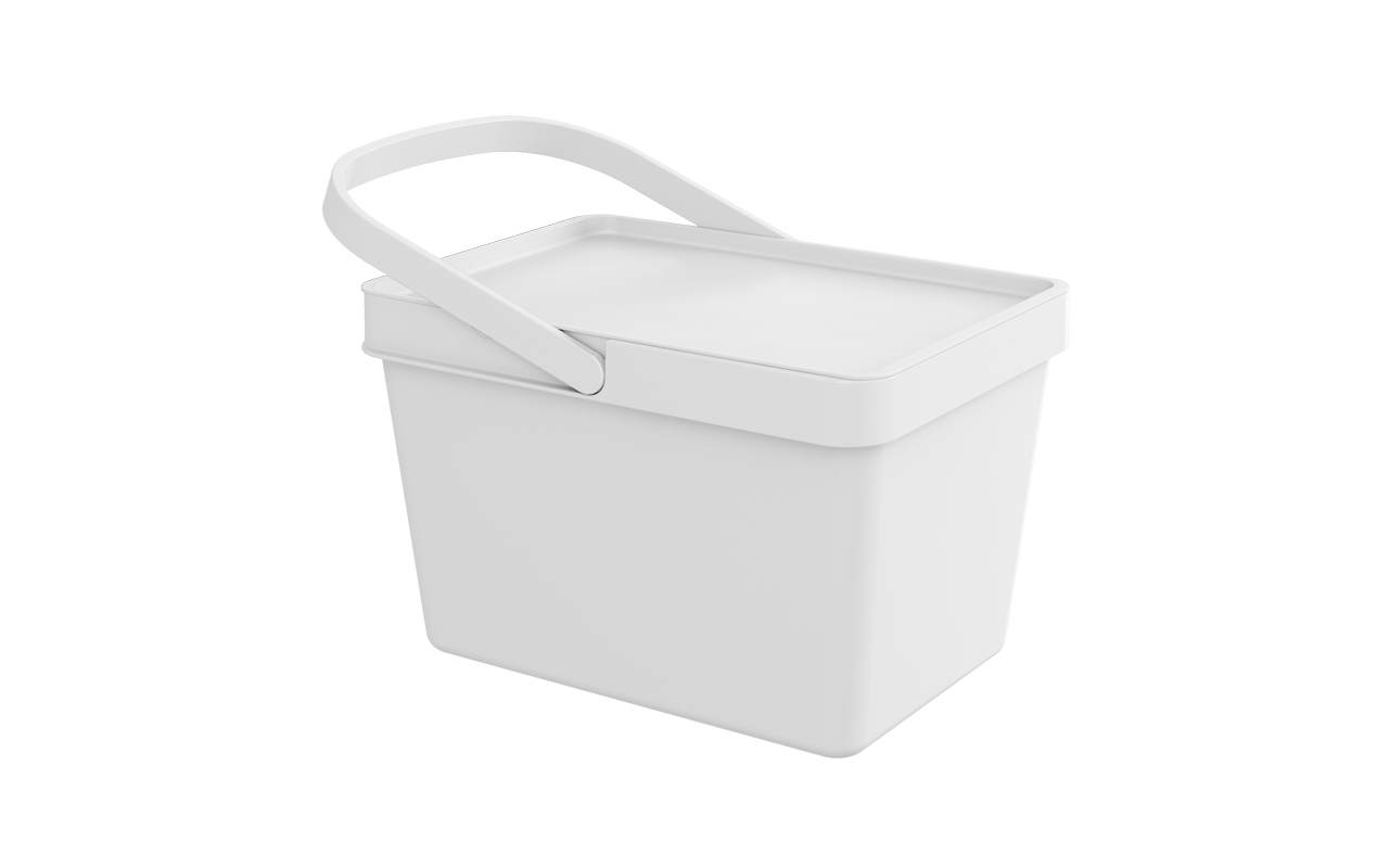 Cesta Com Alça E Tampa/Balde Branco Loft Coza 40,76 X 20,68 X 22,5 Cm 12,5 L Branco