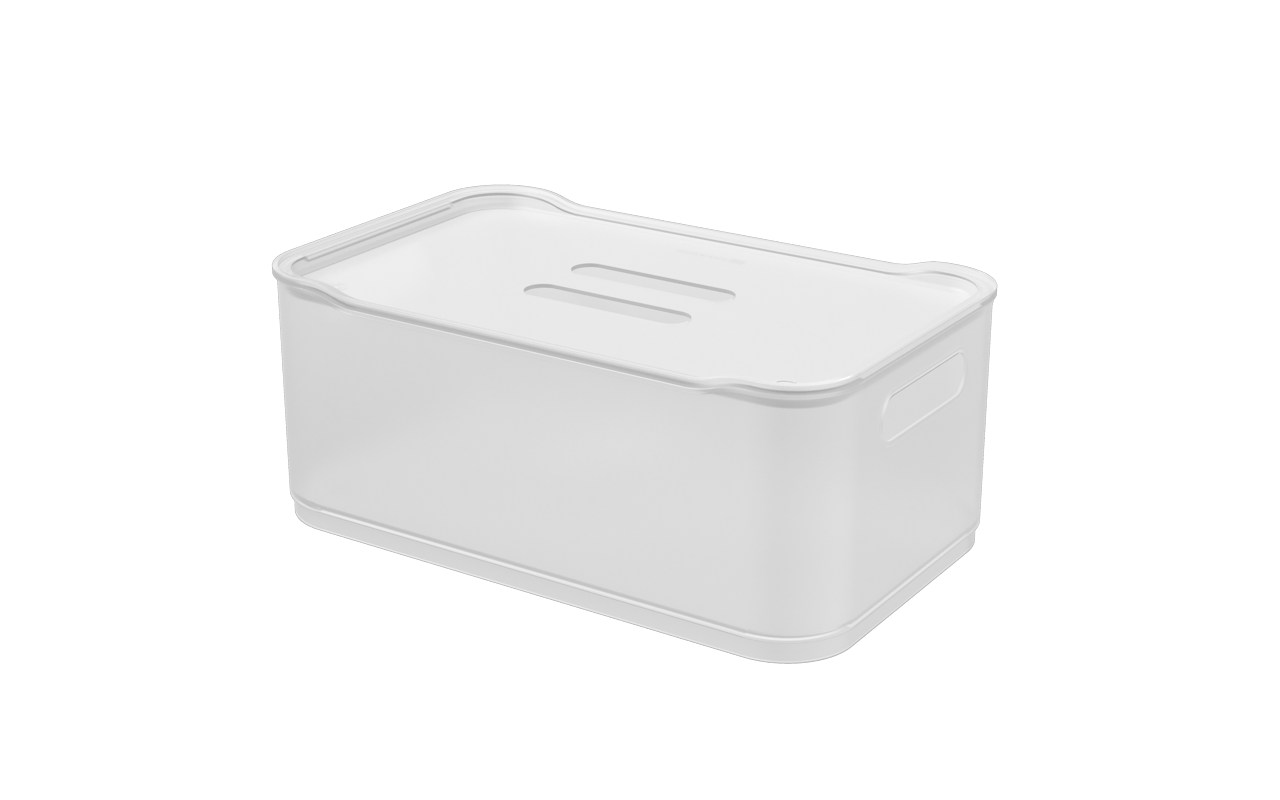 Cesta Grande Com Tampa Natural Fit Coza 30,5 X 18,5 X 12,4 Cm Coza