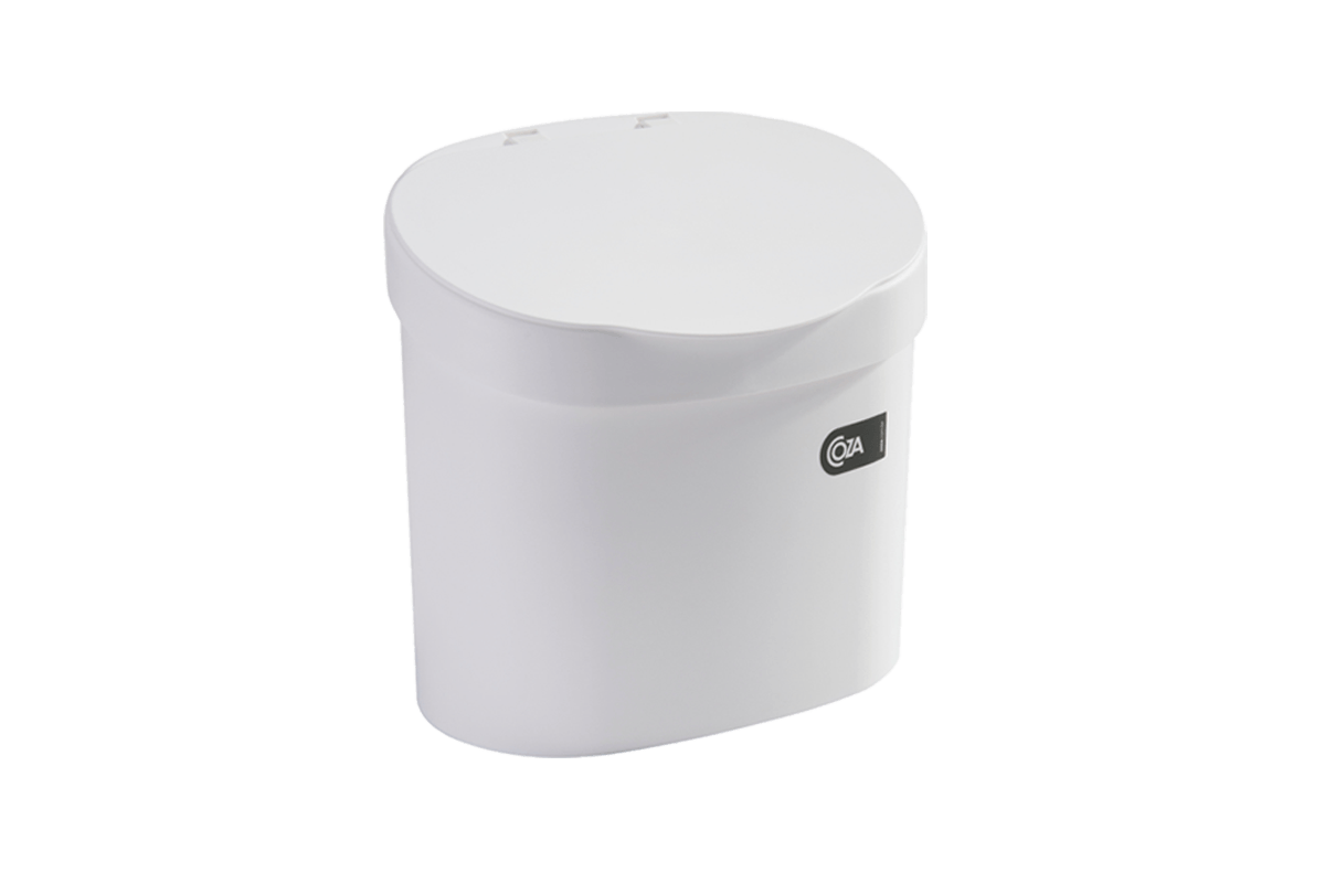 Lixeira Com Tampa Para Pia 22,8 X 15,6 X 22,4 Cm 4 L Branco Coza Branco
