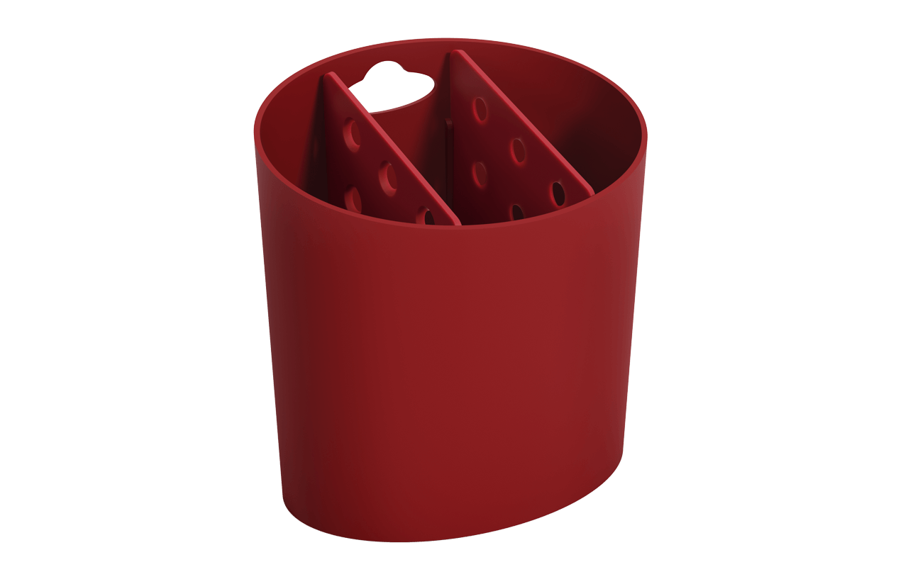 Escorredor De Talheres Oval Basic 13,8 X 10,5 X 14,4 Cm Vermelho Bold Coza Vermelho