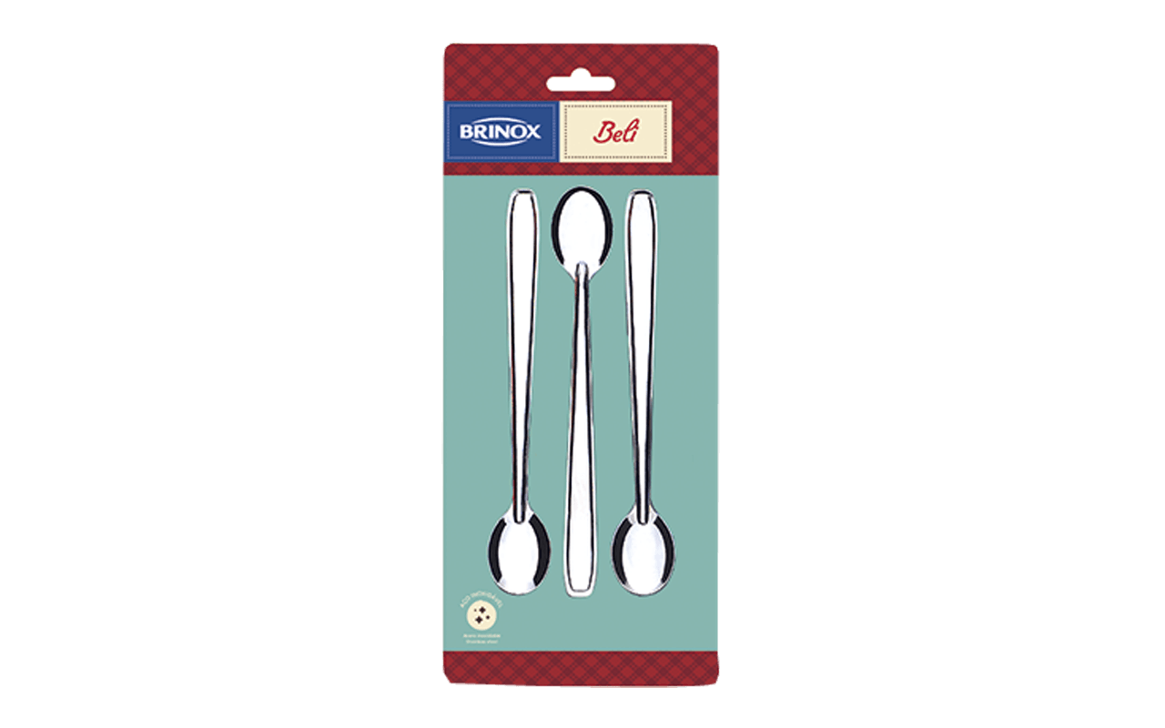 Colher Para Refresco 3 Peças - Beli Inox