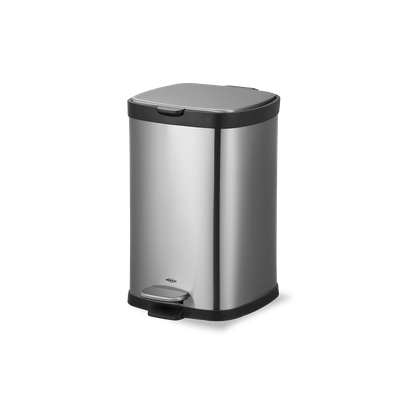 1. Lixeira inox com pedal e balde 12L – Brinox