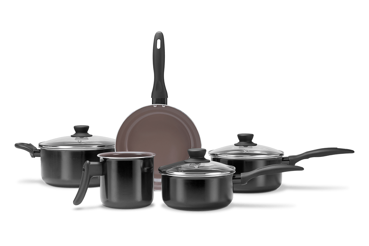 Jogo De Panelas Com 5 Peças Ceramic Life Easy Brinox Inox