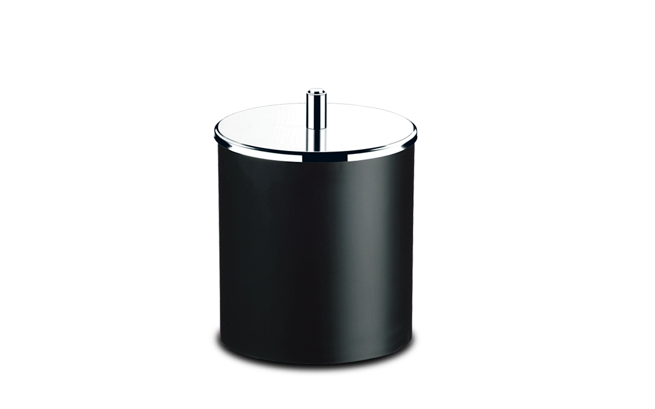 Lixeira Pp Tampa Inox Ø 18,5 X 23 Cm Preto