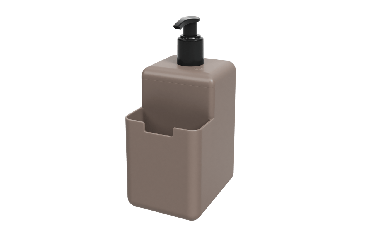 Dispenser 500ml Warm Gray Single Coza 8 X 10,5 X 18,2 Cm