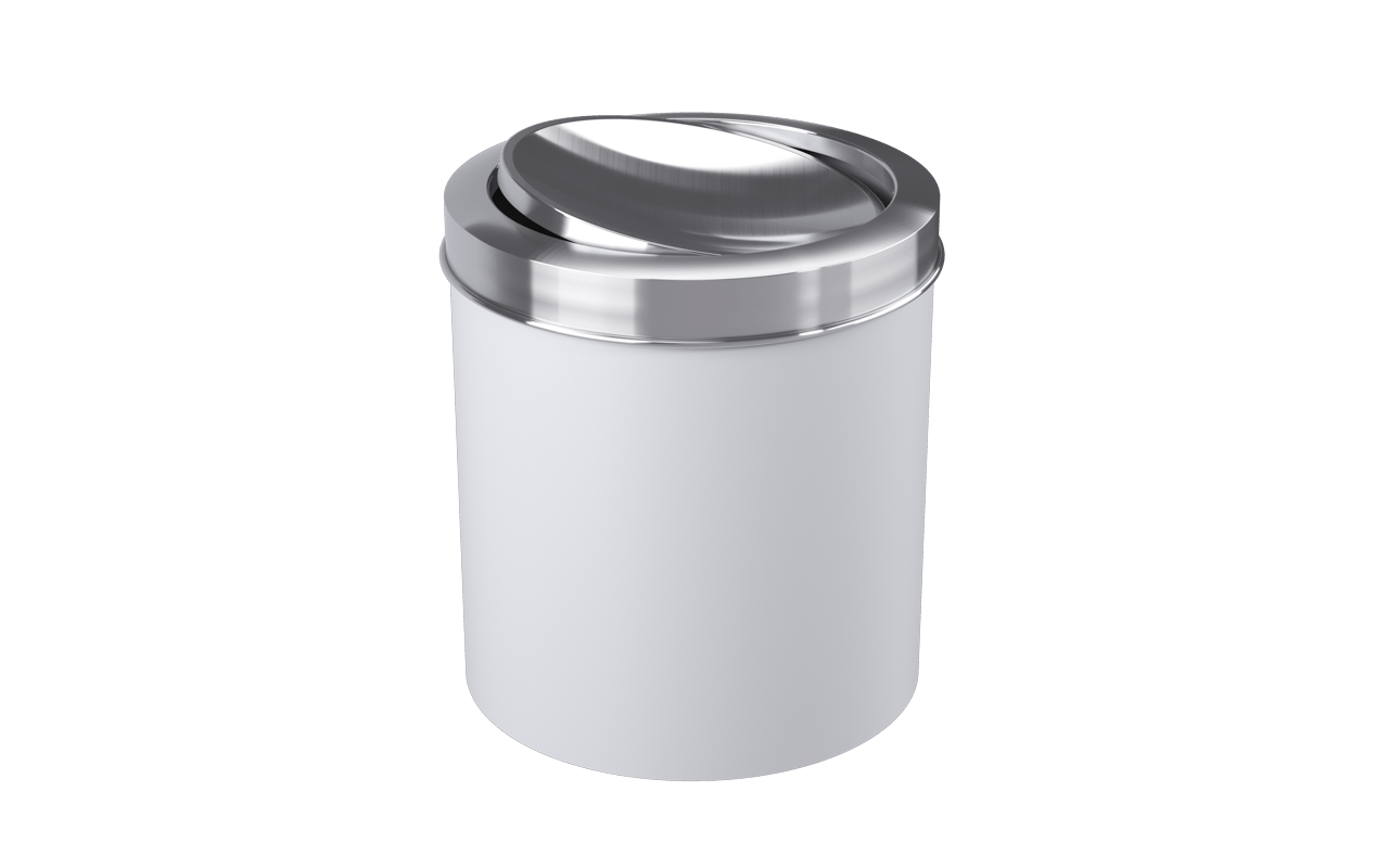 Lixeira Com Tampa Basculante Inox 19,5 X 20 X 22,4 Cm 5,4 L Branco Coza