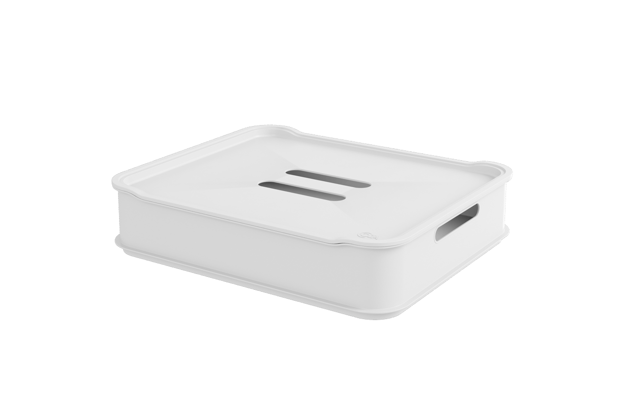 Cesta Maxi Com Tampa Branco Fit Coza 38 X 31,6 X 8,4 Cm Branco