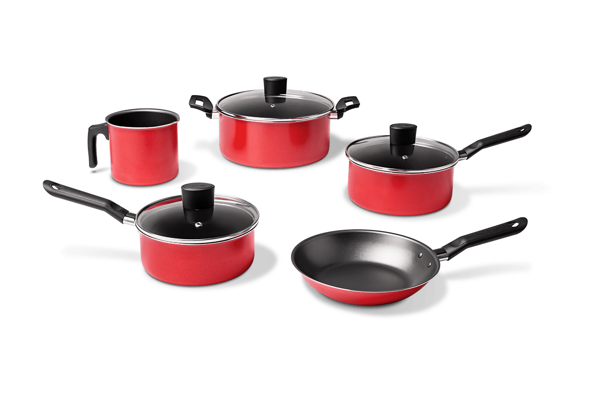 Jogo De Panelas 5 Peças Garlic - Vermelho - Brinox Vermelho