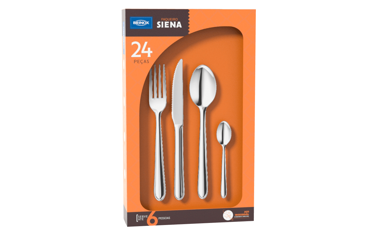 Faqueiro 24 Peças, Compacto - Siena Brinox