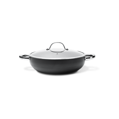 10. Panela Wok Curry com Tampa e Alças 28 x 8 cm Preto Fosco - Brinox