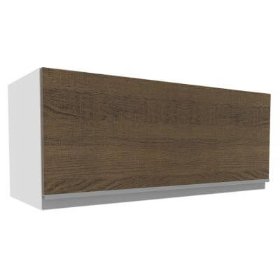 Armário Aéreo Madesa Acordes 100% Mdf 80 Cm 1 Porta Suspensa Branco/Rustic Marrom