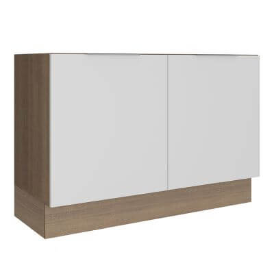 Balcão De Pia Madesa Stella 2 Portas Rustic/Branco Marrom