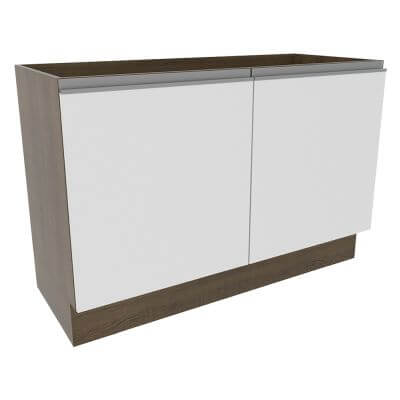 Balcão Gabinete De Pia Madesa Glamy 120 Cm 2 Portas Rustic/Branco Cor:Rustic/Branco