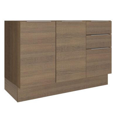 Balcão De Pia Madesa Stella 2 Portas E 3 Gavetas Rustic Marrom