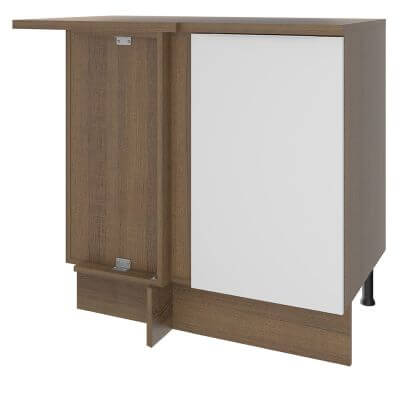 Balcão De Canto Madesa Stella 1 Porta Rustic/Branco Marrom