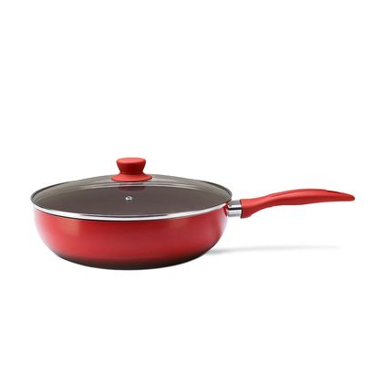 7. Panela Wok Smart com Tampa Ceramic Life 28 x 8 cm Vermelho - Brinox