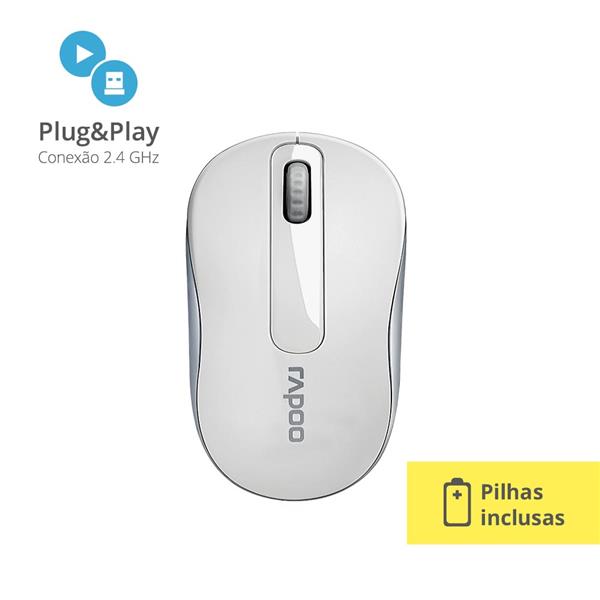 Mouse Rapoo M10 2.4 Ghz Branco – Garantia 5 Anos – Ra008 Branco