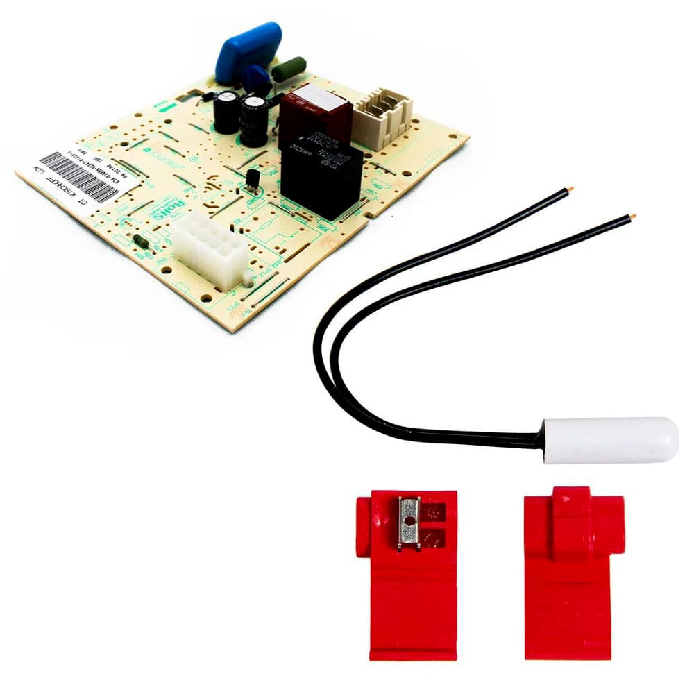 Kit Controle Eletrônico 220V E Kit Sensor De Temperatura 25mm 2,7 Ohms Para Geladeira - Cj-W10531315_4 Cj-W10531315_4