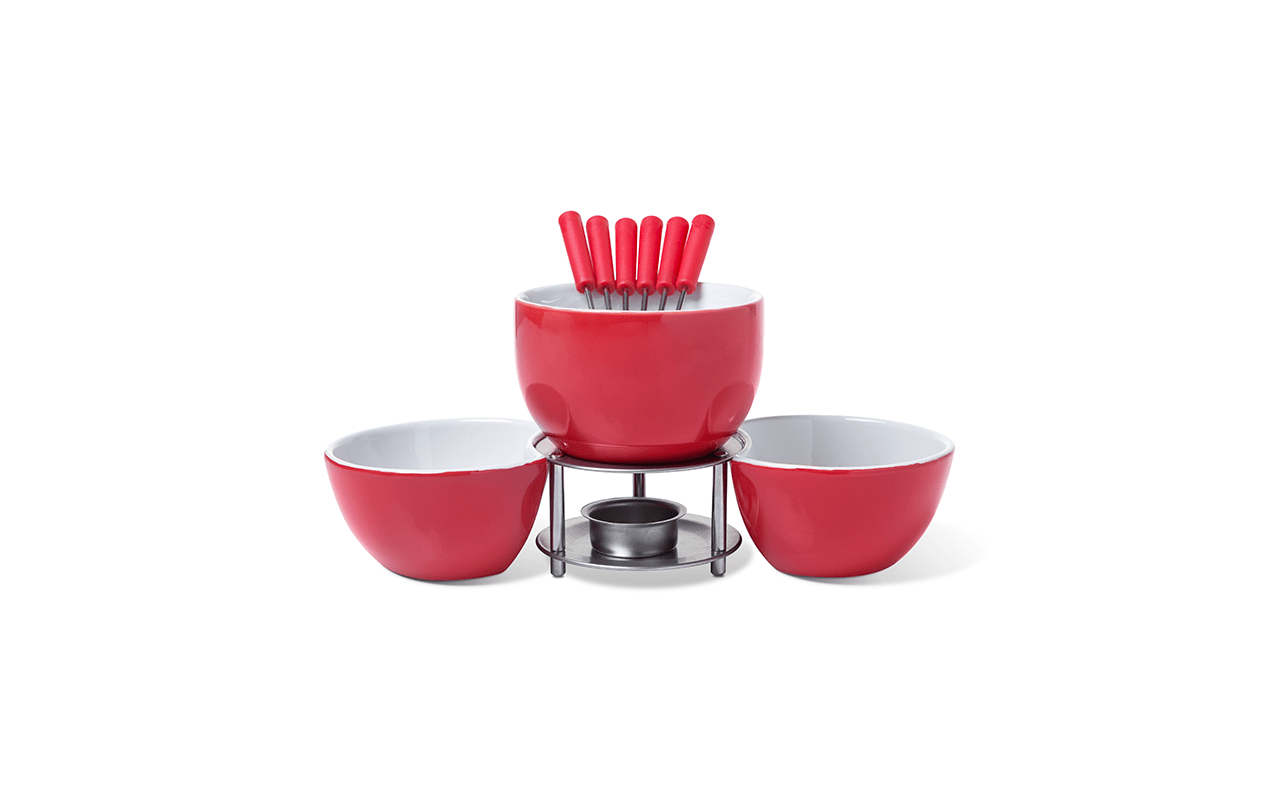 Conjunto Para Fondue 10 Peças Vermelho