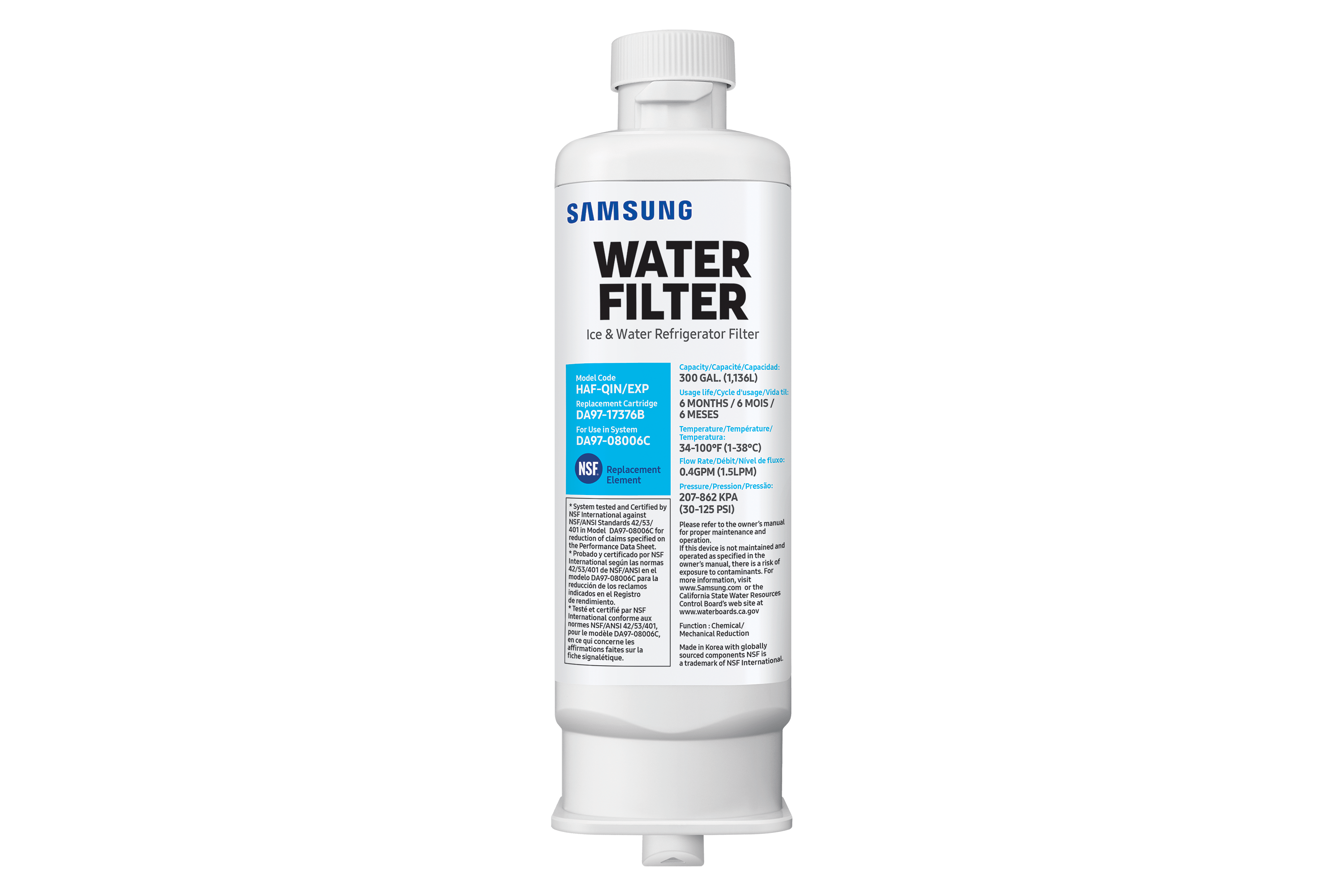 Filtro De Água Interno Samsung Haf-Qin Troca Fácil Para Geladeira French Door Samsung