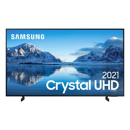 Smart Tv Samsung Crystal Uhd 4K 60Au8000 Design Slim Som Em Movimento Virtual Visual Sem Cabos 60" Samsung