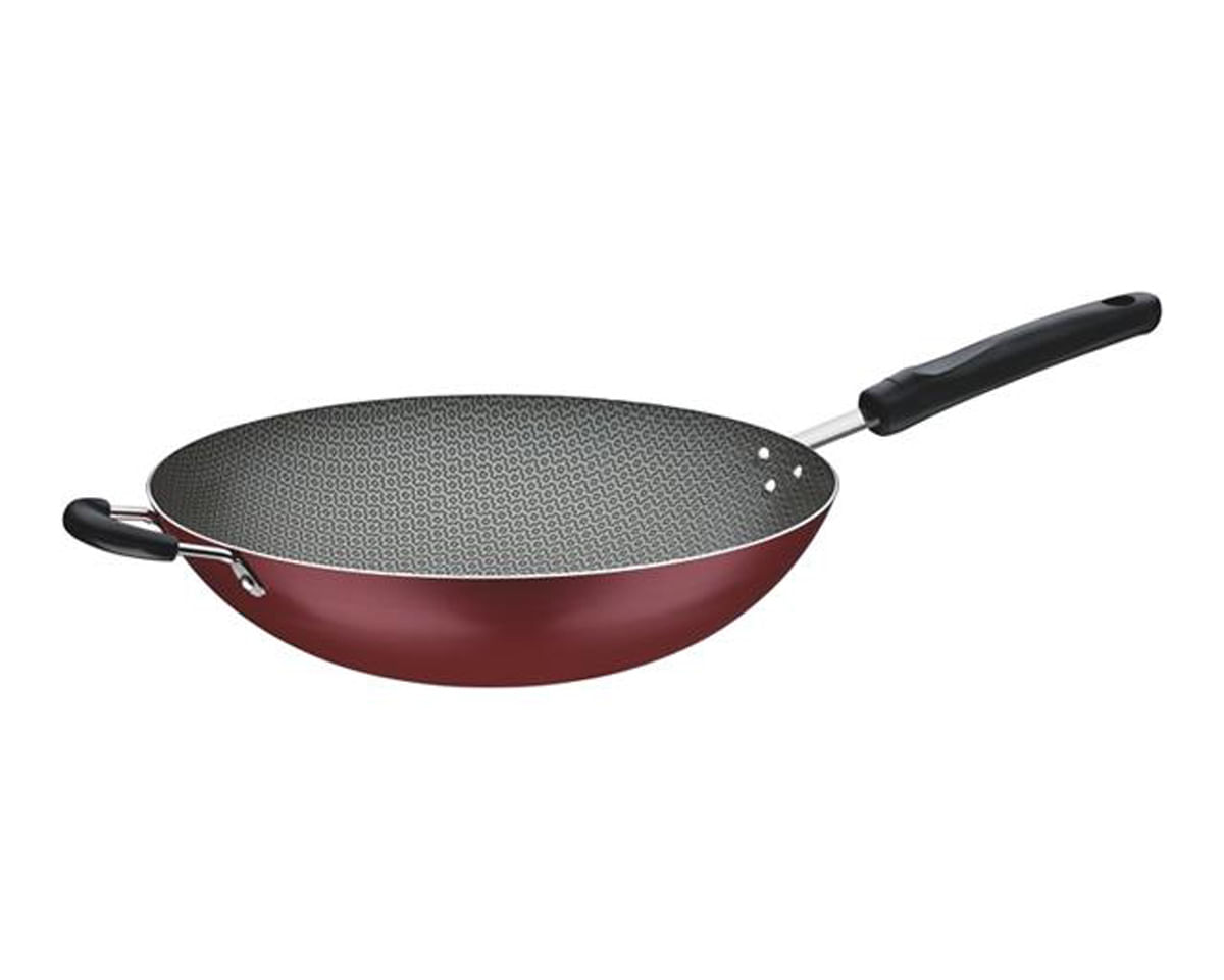 Panela Wok De Alumínio Tramontina Loreto Vermelho Ø 32 Cm