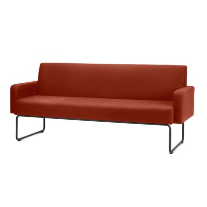 Sofa Pix Com Bracos Assento Mescla Vermelho Base Aco Preto - 55108 Sun House