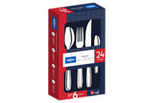 Faqueiro Milano 24 Peças - Brinox Colher 19,1 Cm - Garfo 19,1 Cm - Faca 21,1 Cm - Colher De Chá 10,5 Cm Brinox