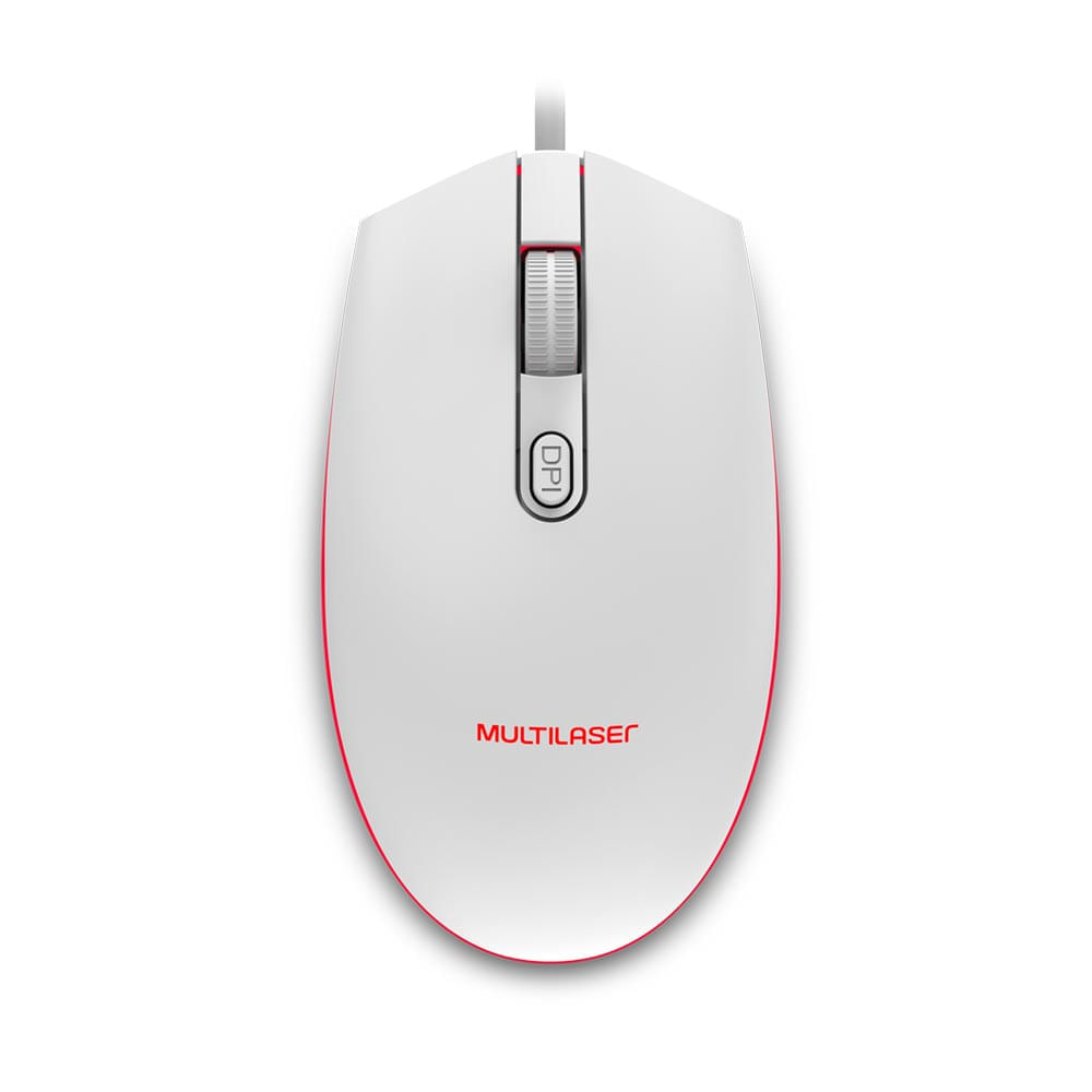 Mouse Gamer Multilaser 2400Dpi Led 7 Cores Branco - Mo299 Branco