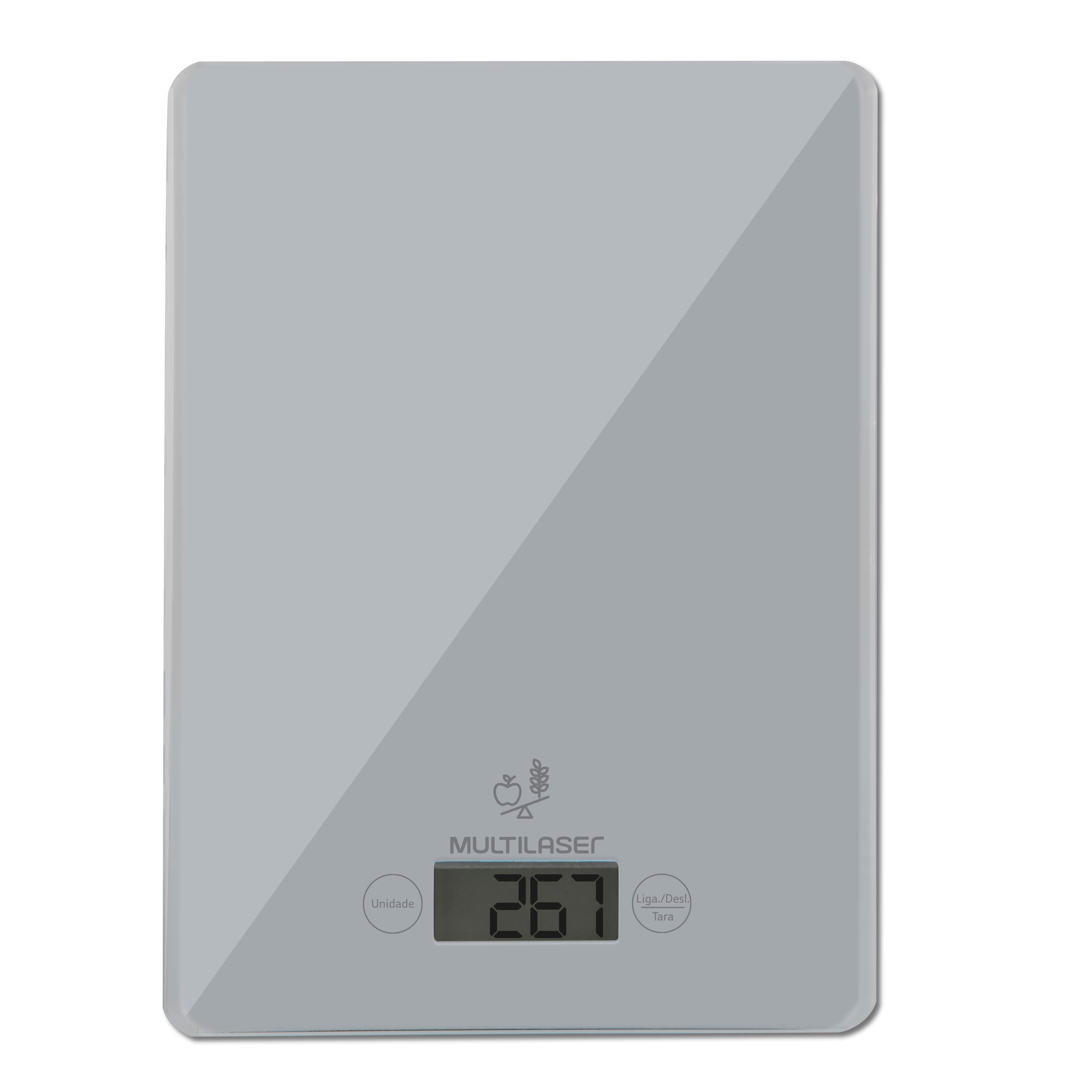 Balança Eletrônica Com Vidro Temperado Até 5Kg Display Lcd Touch Prata Multilaser – Ce111 Prata