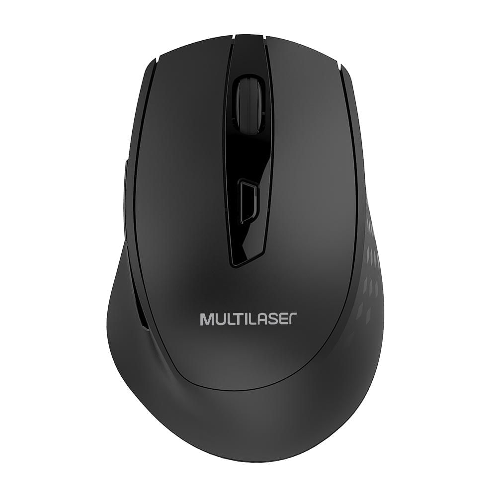Mouse Sem Fio 2.4Ghz 1600 Dpi 6 Botões Preto Usb Power Save Com Pilhas Inclusas - Multilaser - Mo311 Preto