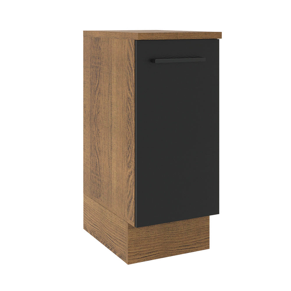 Balcão Madesa Agata 35 Cm 1 Porta Rustic/Preto Marrom