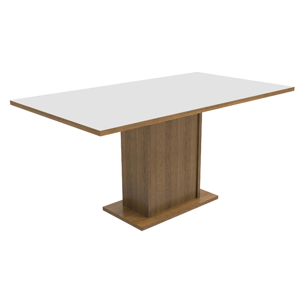 Mesa Madesa Retangular Tampo De Madeira 5275 Rustic/Branco Marrom