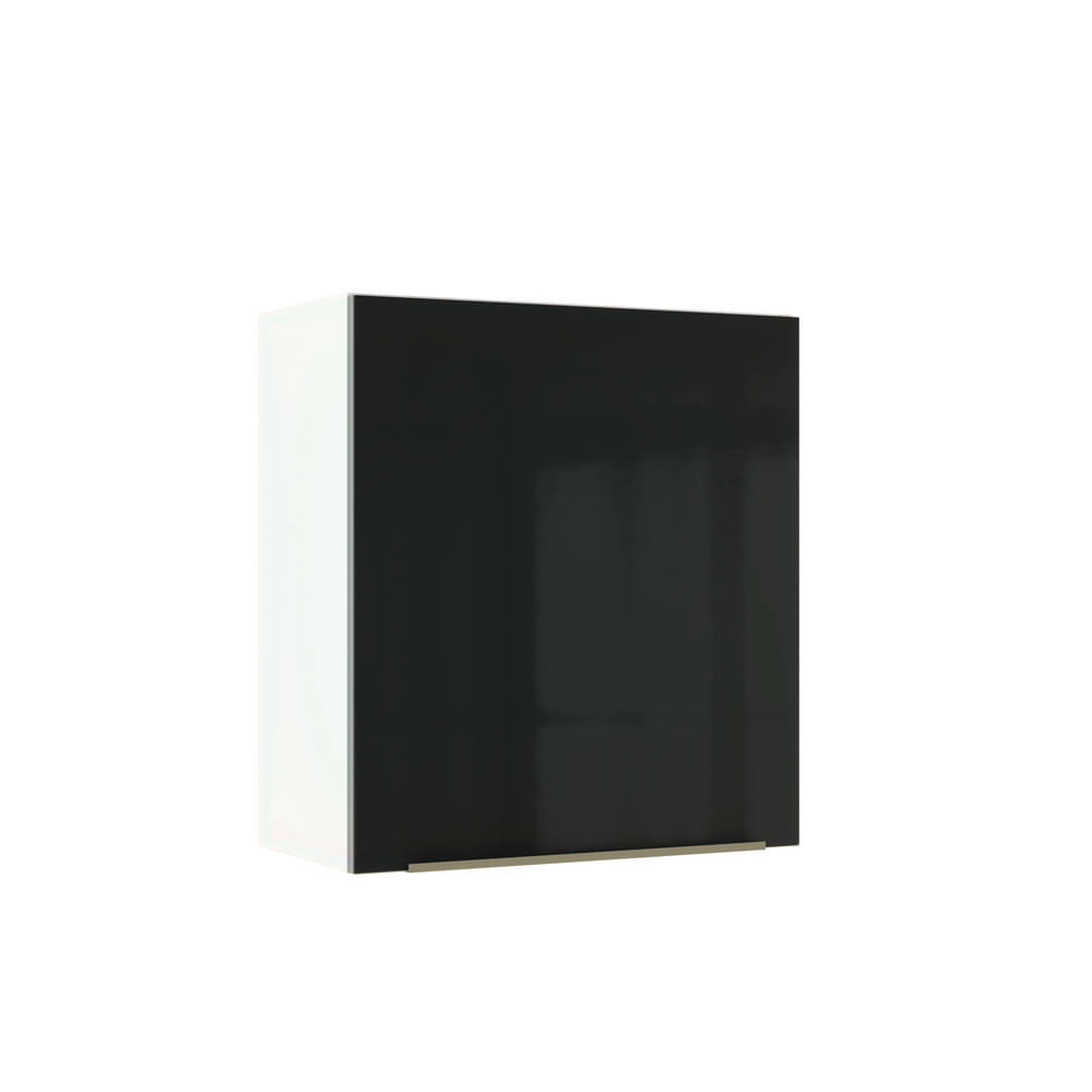 Armário Aéreo Madesa Lux 60 Cm 1 Porta Branco/Preto Branco