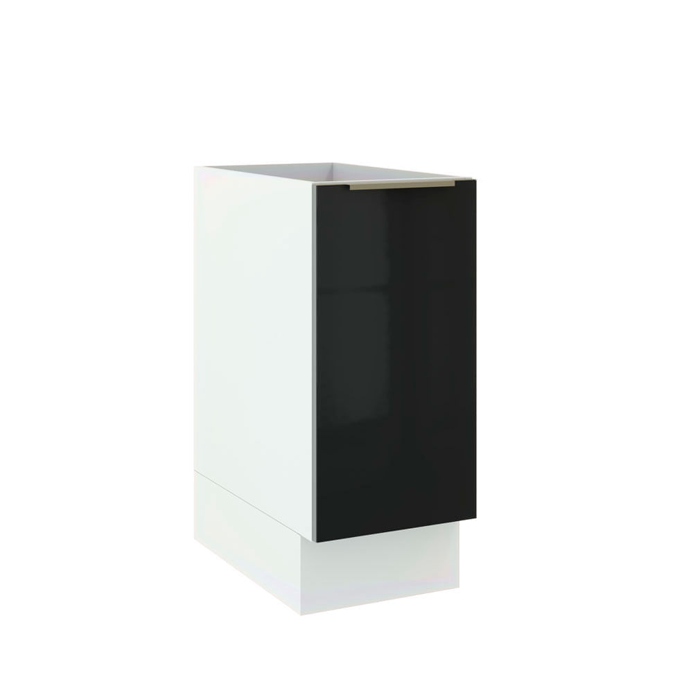 Balcão Madesa Lux 35 Cm 1 Porta Branco/Preto Branco