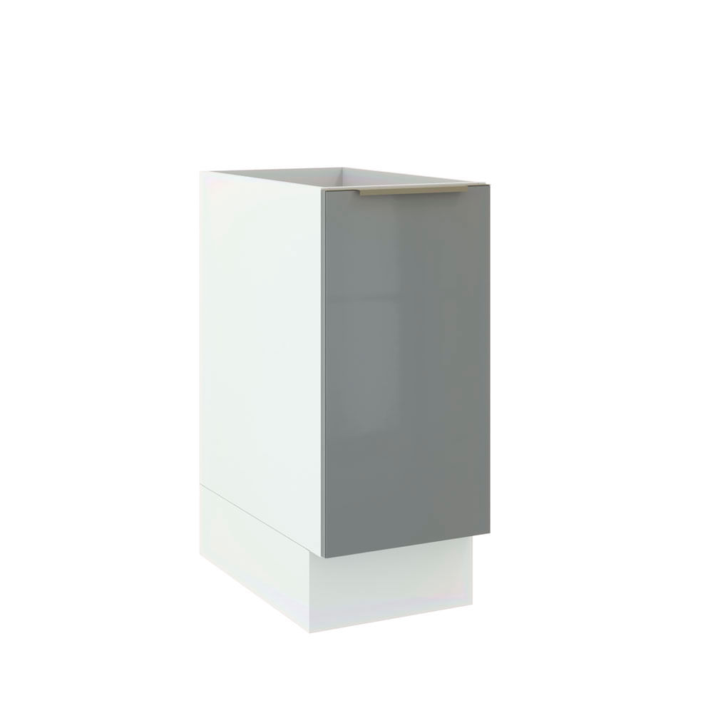 Balcão Madesa Lux 35 Cm 1 Porta Branco/Cinza Branco